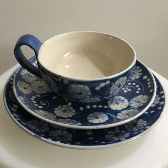 RARE ANTIQUE HAK Denmark 🇩🇰 pottery ‘Marguerit’ or ‘Margueritte’ pattern trio - Picture 3 of 10